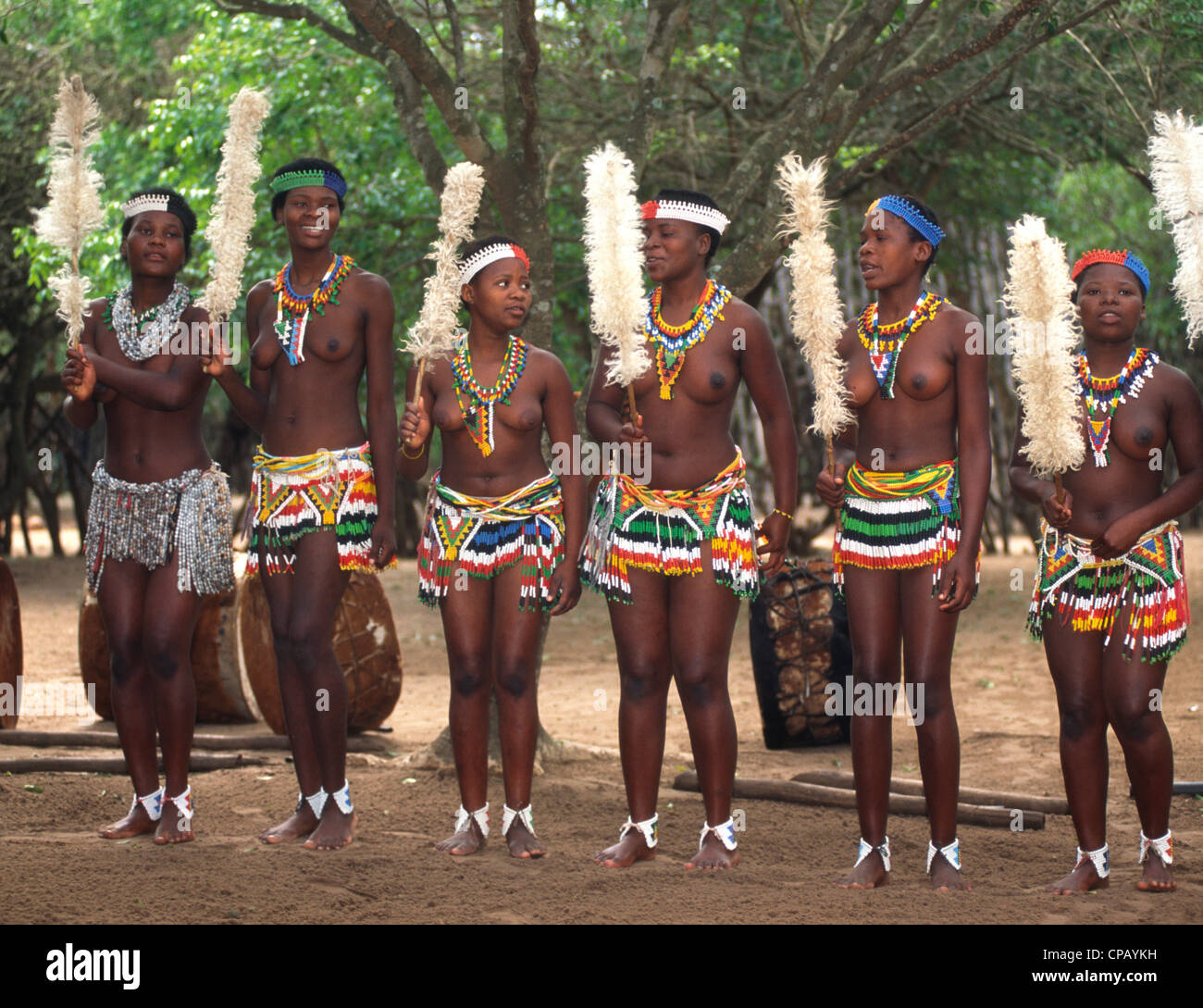 South Africa Kwazulu Natal Damazulu Village Zulu Women Stock Photo