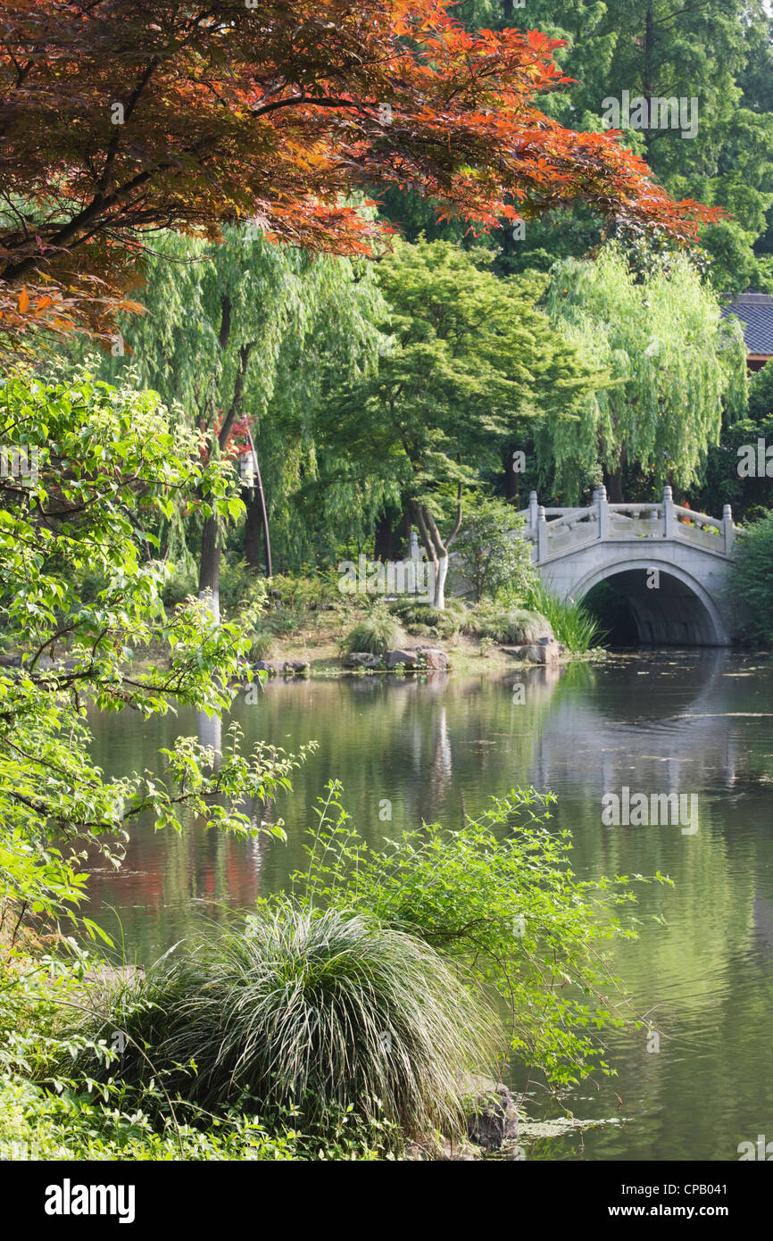 Quyuan Gardens, West Lake, Hangzhou, Zhejiang Province, China Stock Photo