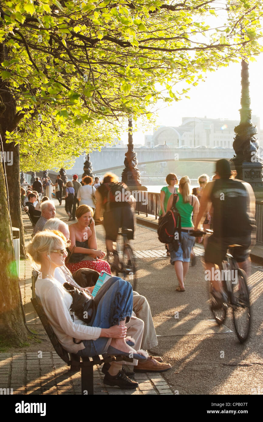 People on The Soutbank; London; England Stock Photo