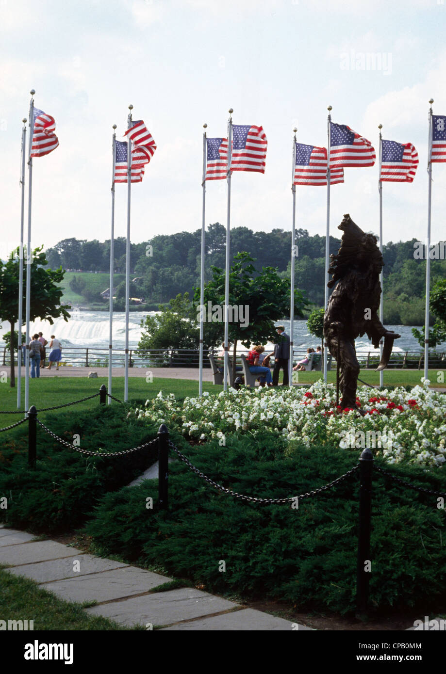 Statue on American side of Niagara Falls. Photo taken in 1981 Stock
