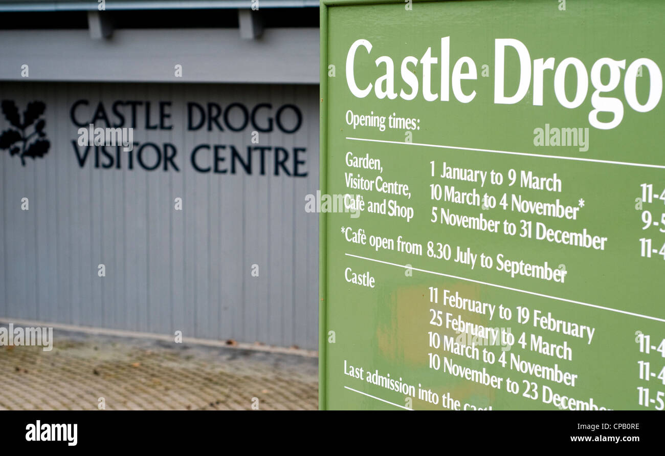 The entrance to the Castle Drogo site near Dartmoor in Devon, England, UK Stock Photo