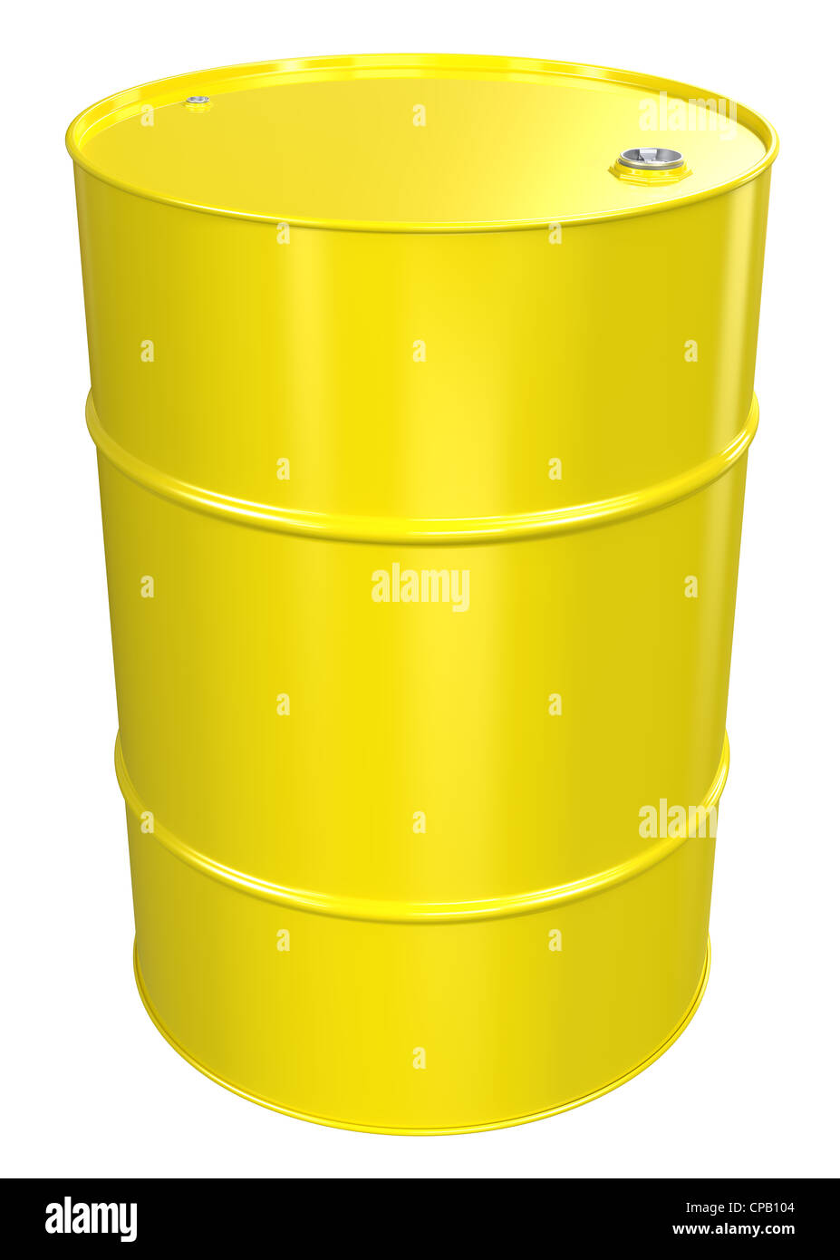 Yellow Oil Barrel, Metal Lid. Isolated Stock Photo Alamy
