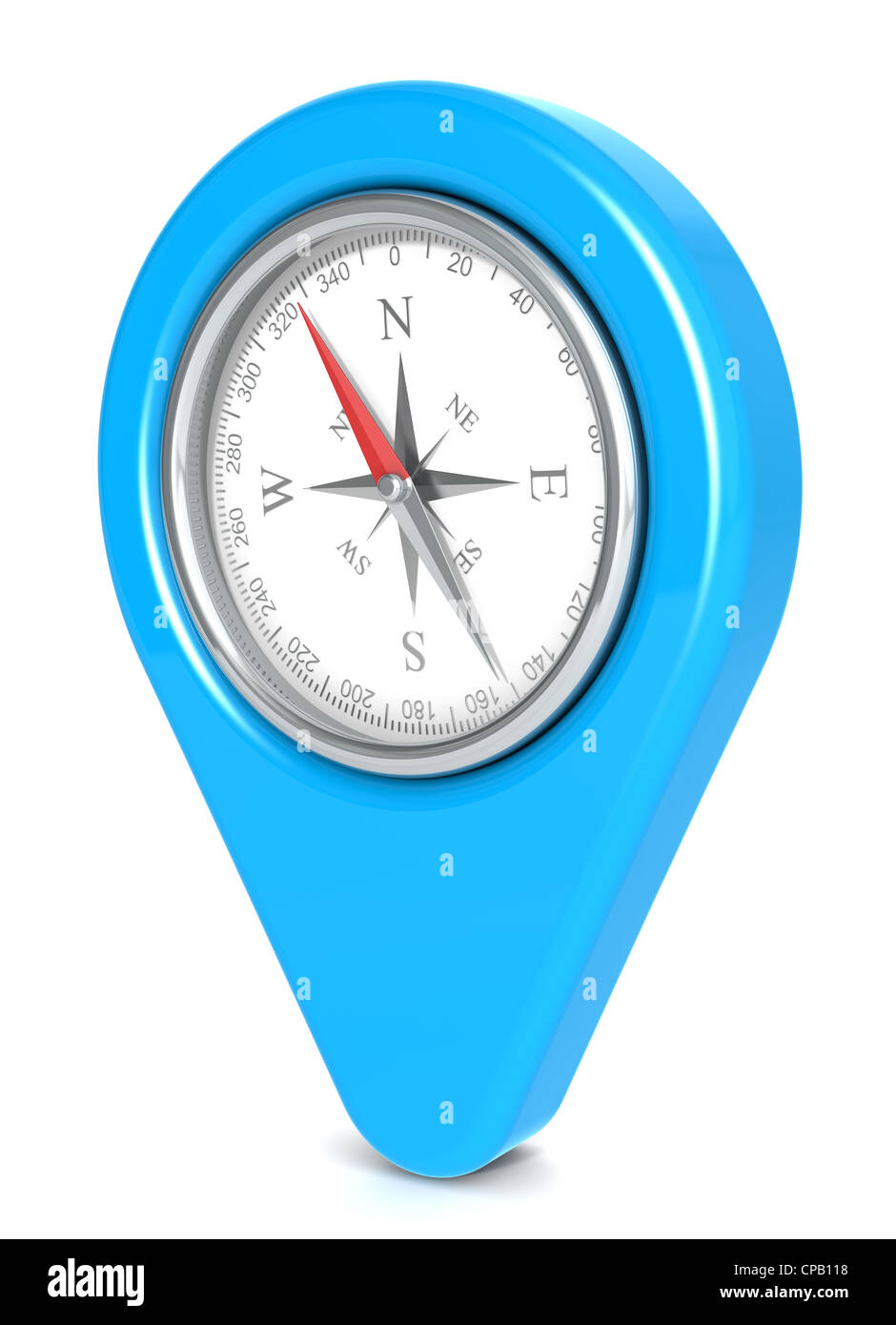 Pointer Icon with a Compass. Blue Stock Photo Alamy