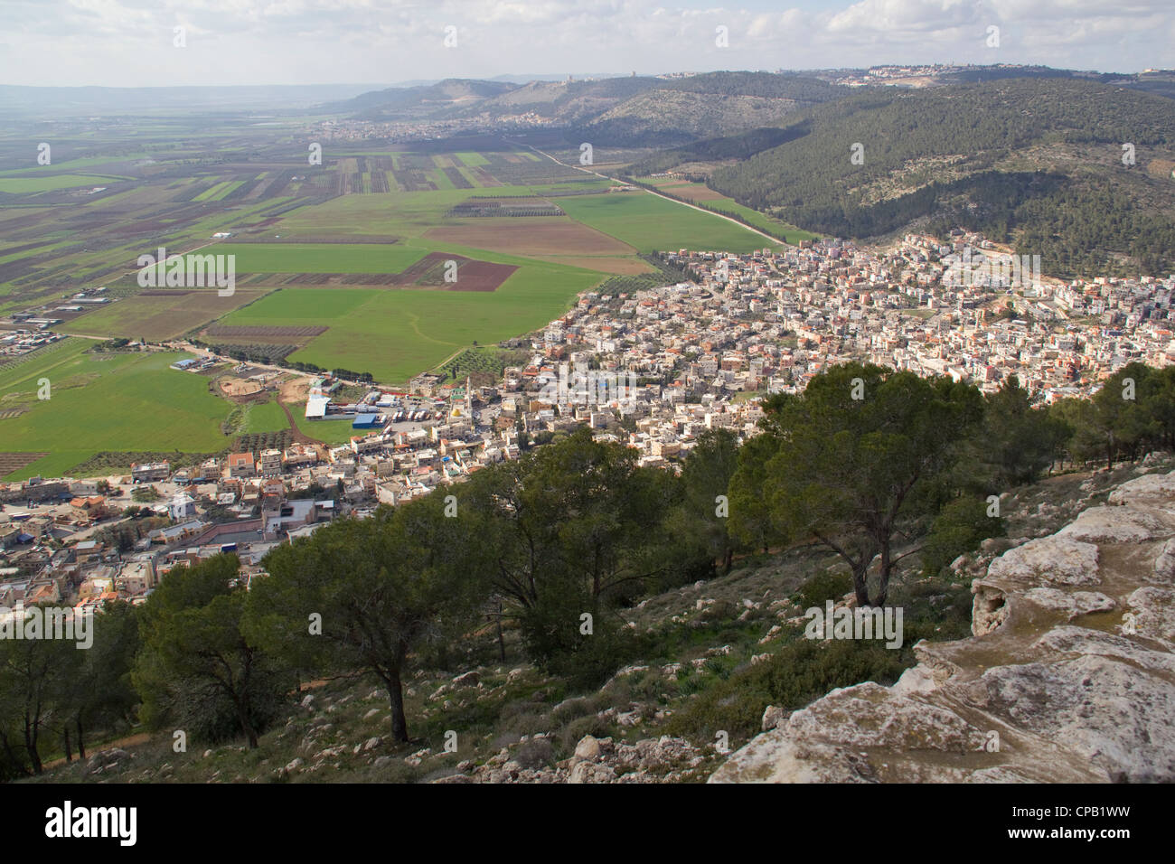 View from mount Tabor (Transfiguration).North of Israel. Stock Photo