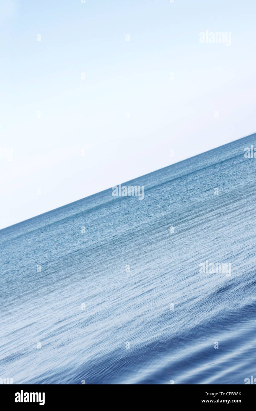 A tilted view of the ocean Stock Photo