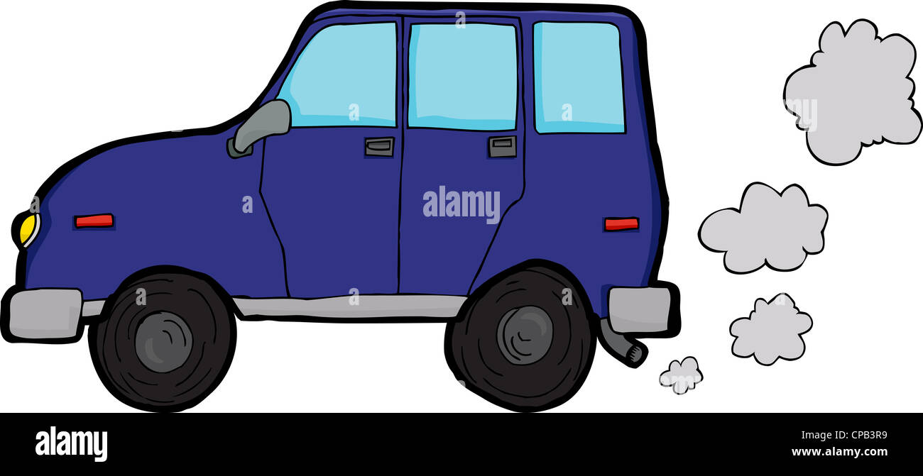 Generic sport utility vehicle emitting exhaust fumes Stock Photo Alamy