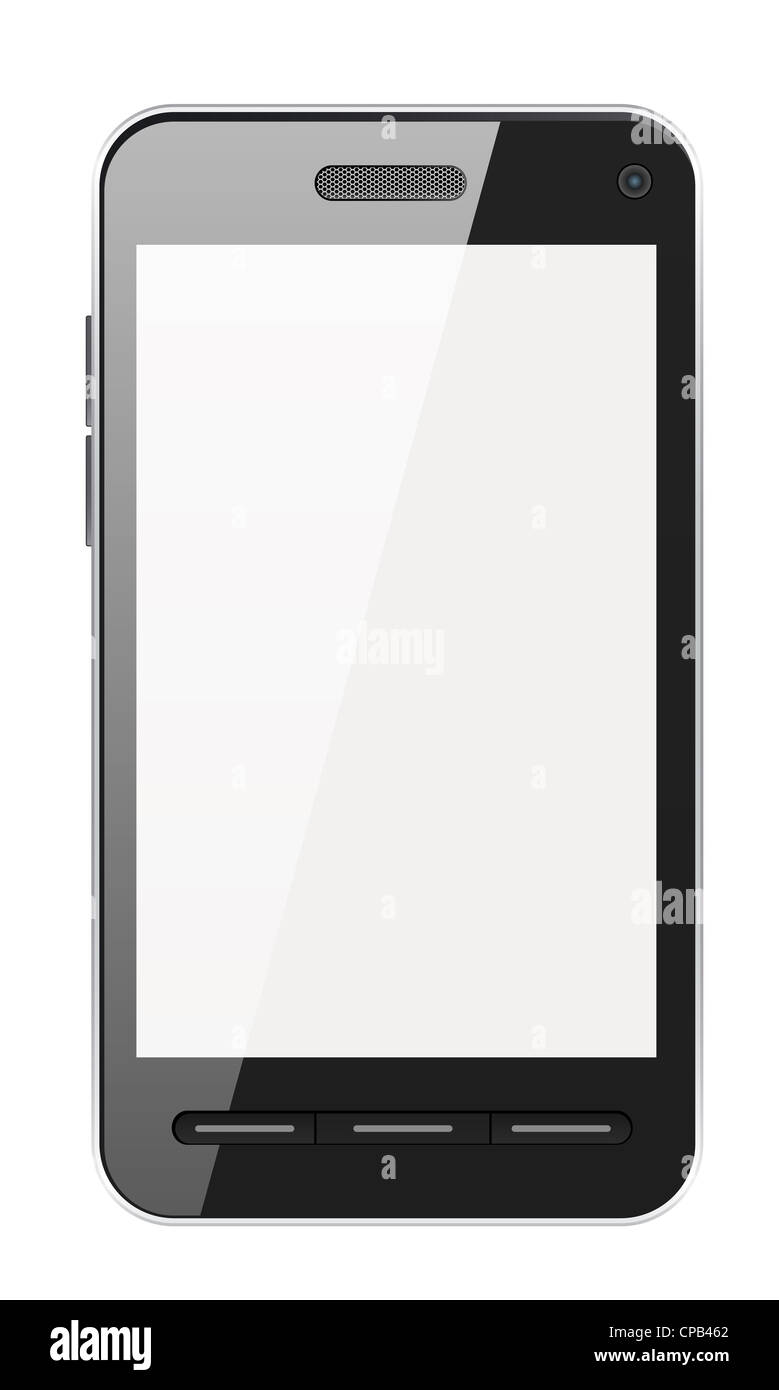 Black smartphone isolated on white background Stock Photo - Alamy