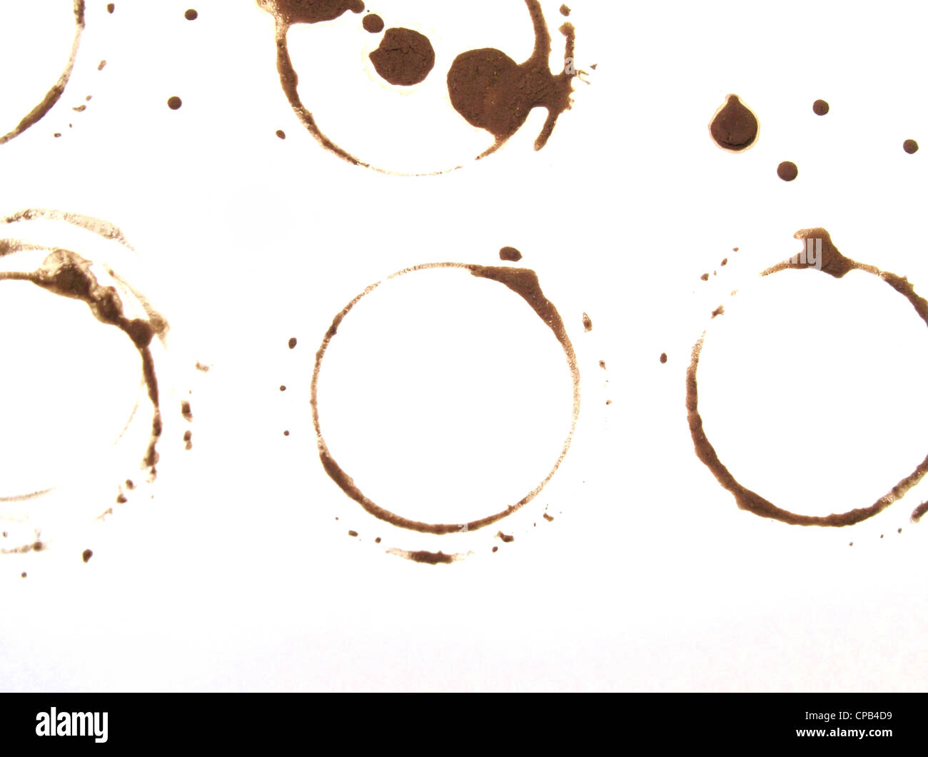 Coffee stains and splatters design for grunge design. Stock Photo