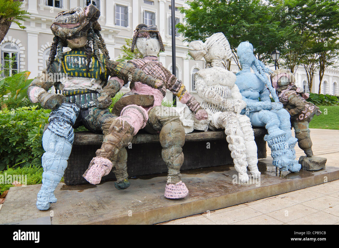 Living World by Ju Ming, a sculpture outside the National Museum of Singapore Stock Photo