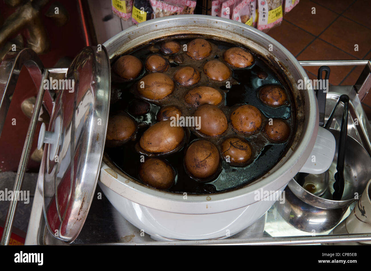 Tea Egg in a pot in Singapore Stock Photo Alamy