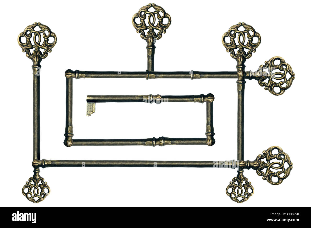 Labyrinth Maze Puzzle Made From Keys Stock Photo 48189492