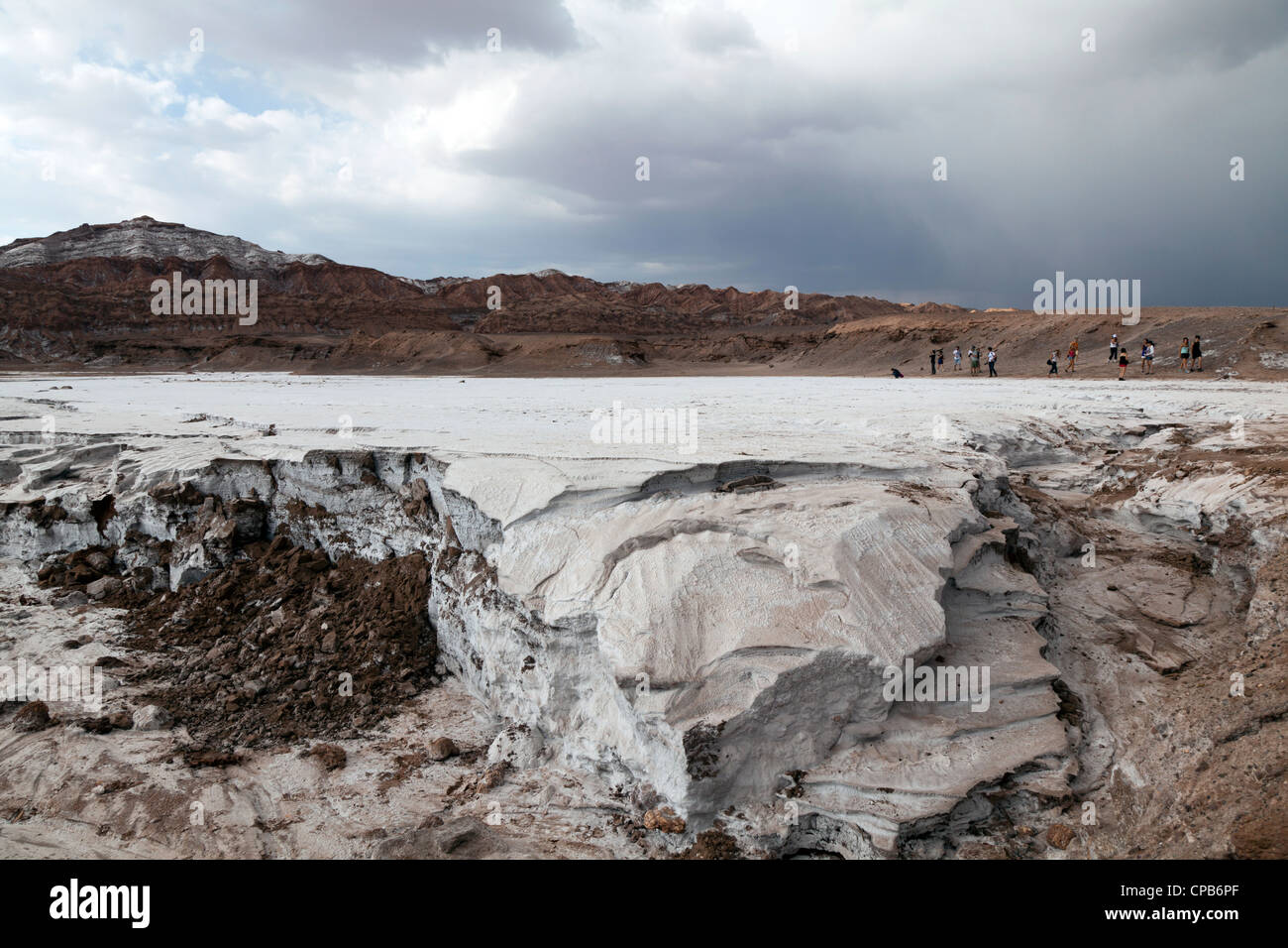Salt flat near Moon Valley, San Pedro de Atacama, Chile Stock Photo