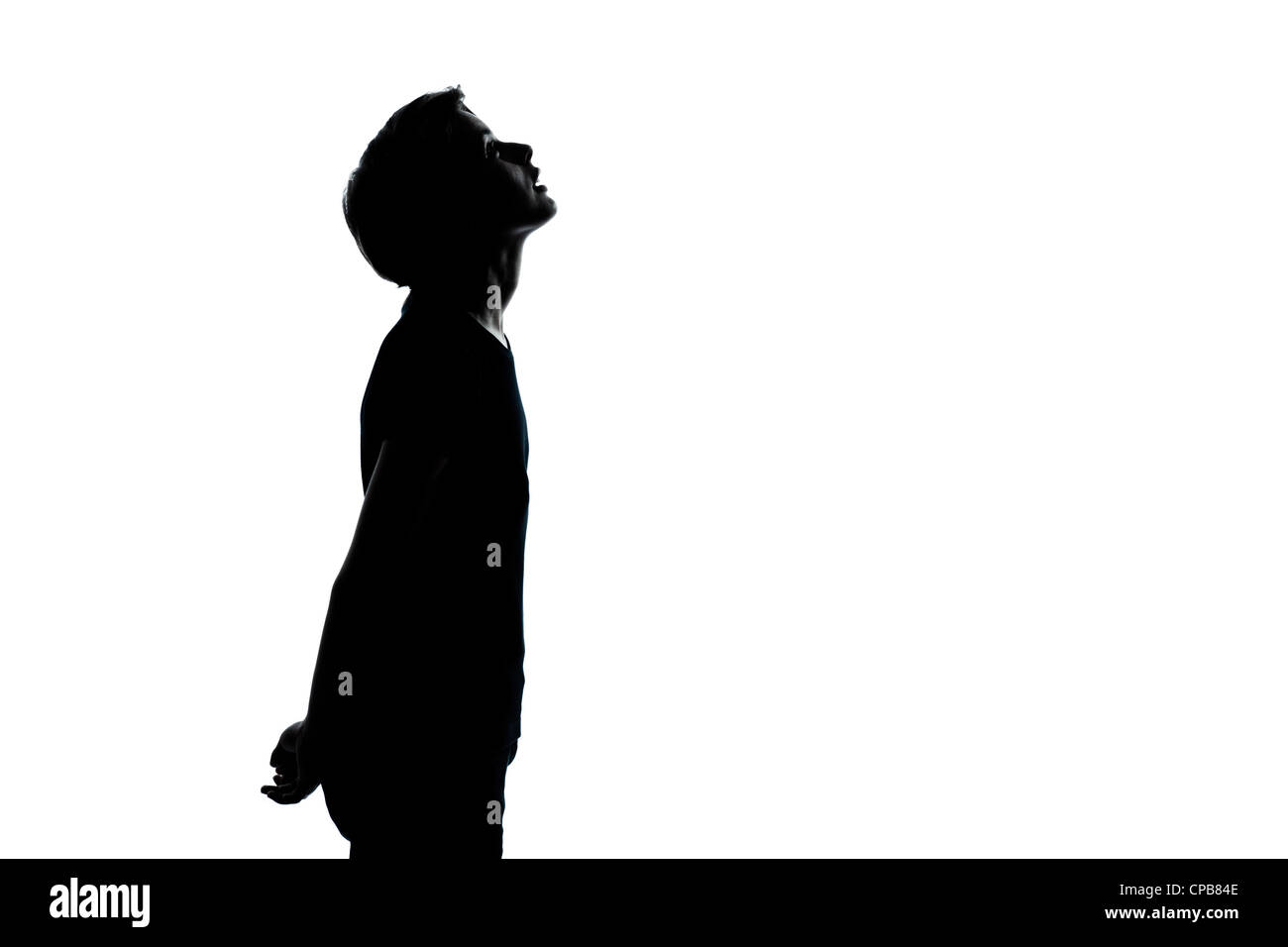 Boy Looking Up Silhouette High Resolution Stock Photography And Images