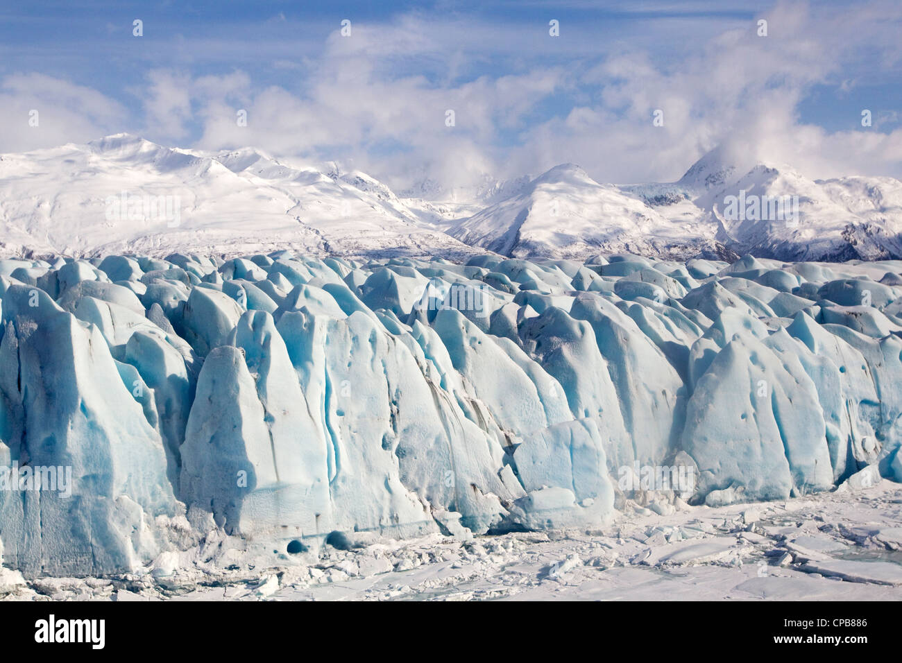 Knik Glacier, ice Chugach Mountains, Alaska Stock Photo