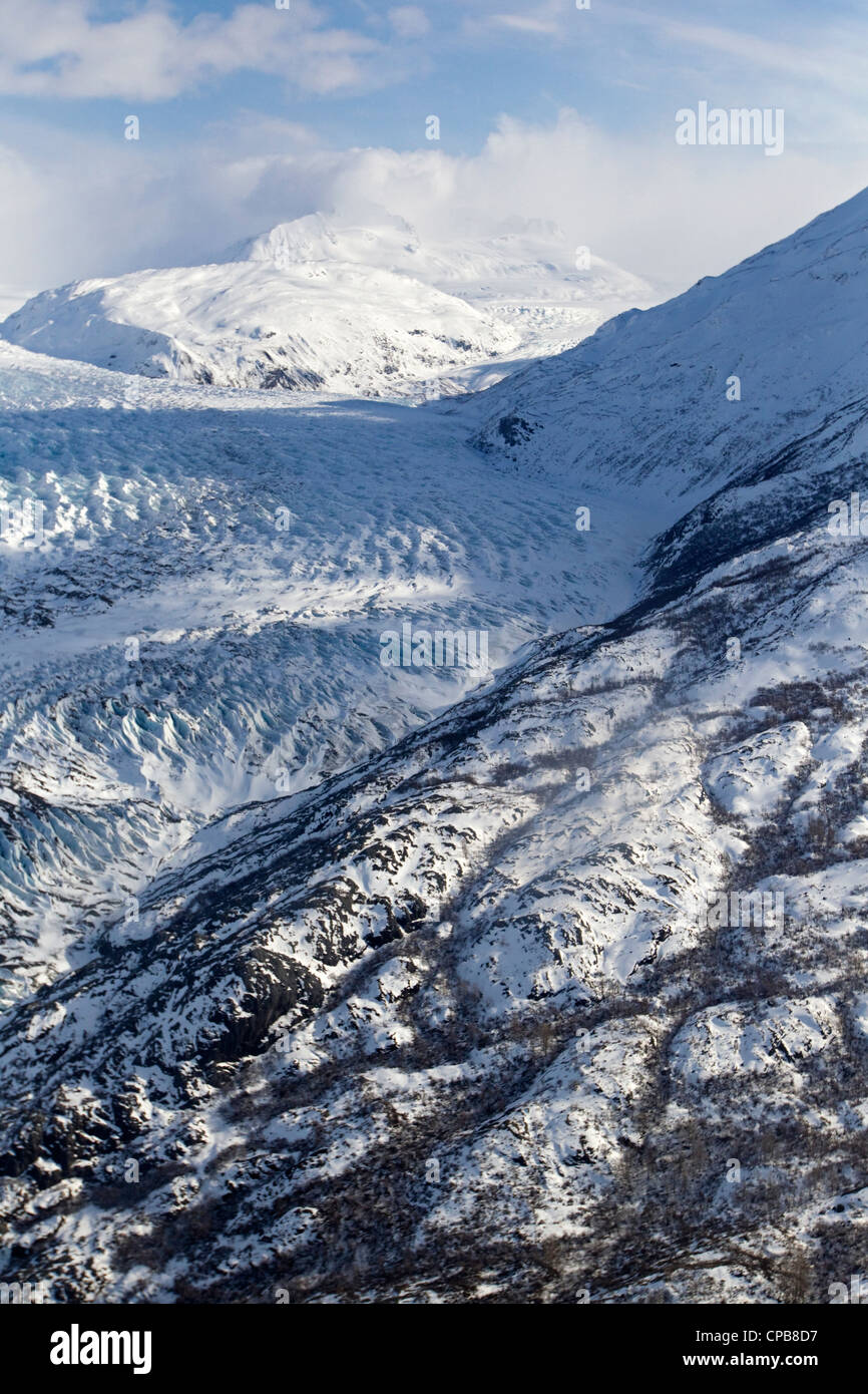 Knik Glacier in Chugach Mountains, Alaska Stock Photo