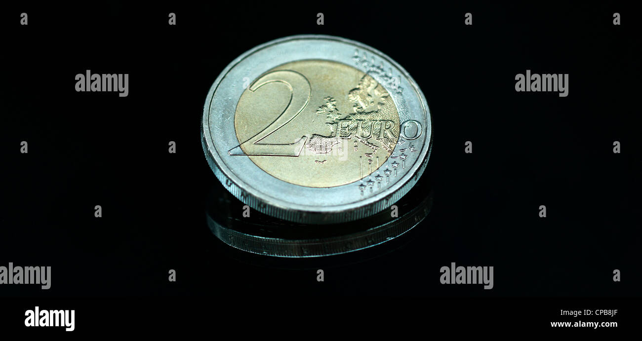 currency devaluation Europe Euro  Euroabwertung Bank depreciation inflation Stock Photo