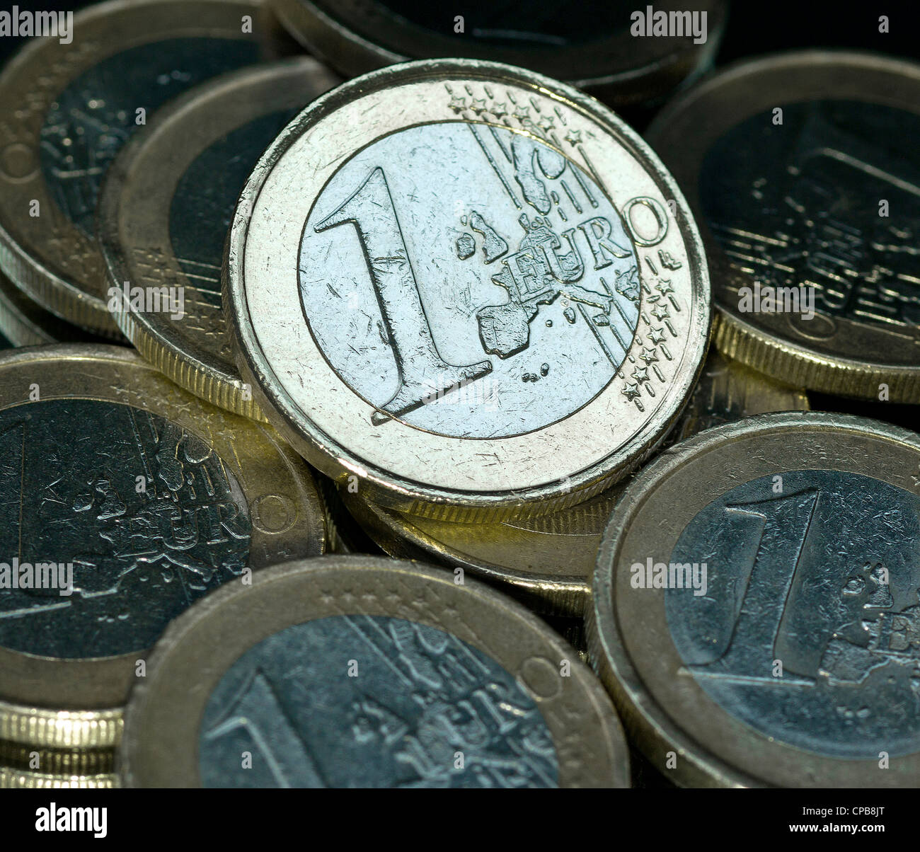 currency devaluation Euro Euroabwertung Bank depreciation inflation Stock Photo