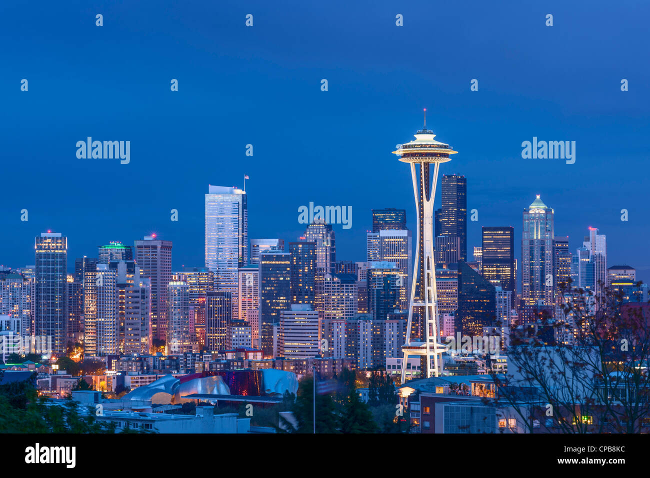 Space Needle Seattle Skyline Stock Photo