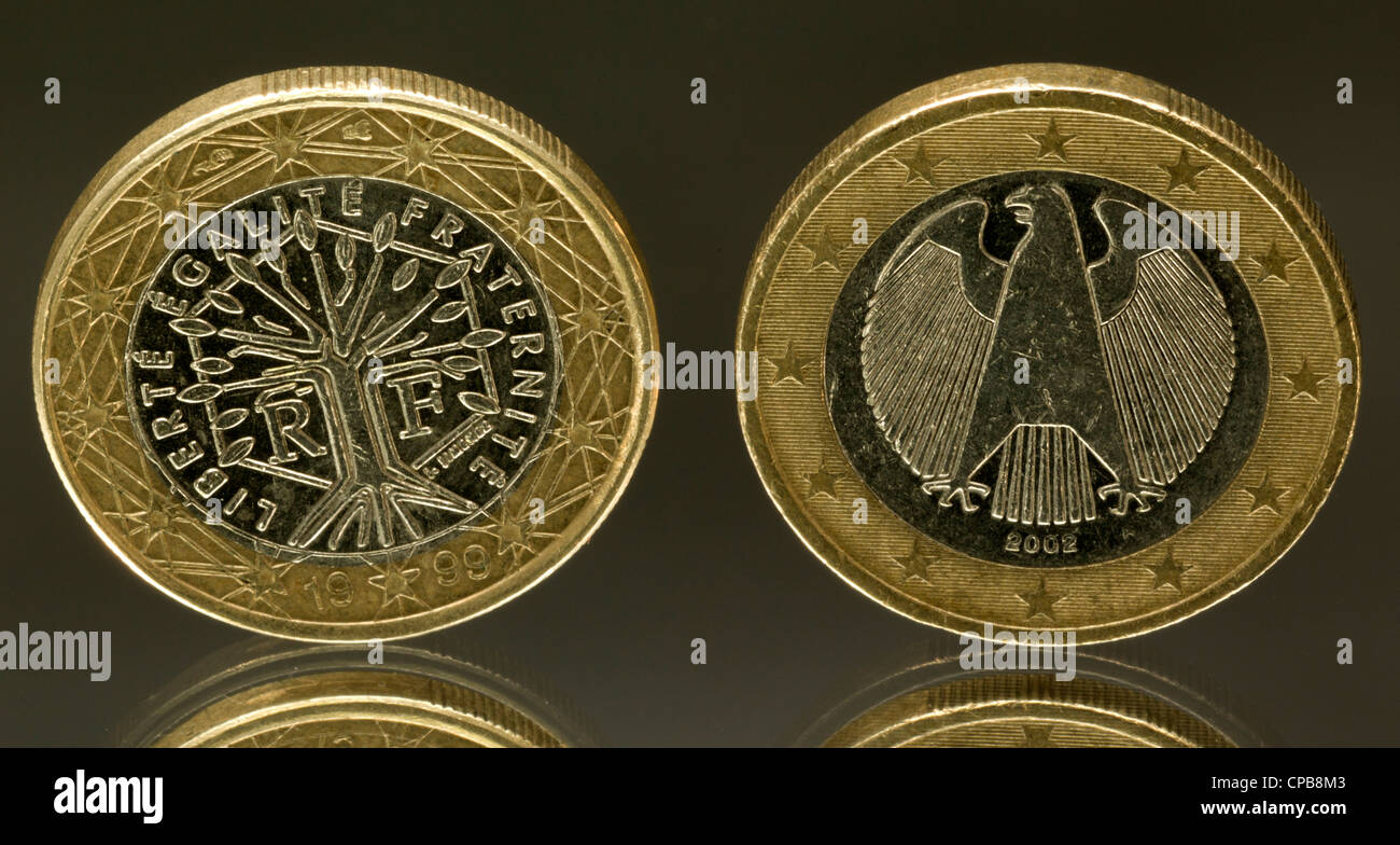 french euro französischer Euro France Frankreich Deutschland Germany german coin Stock Photo