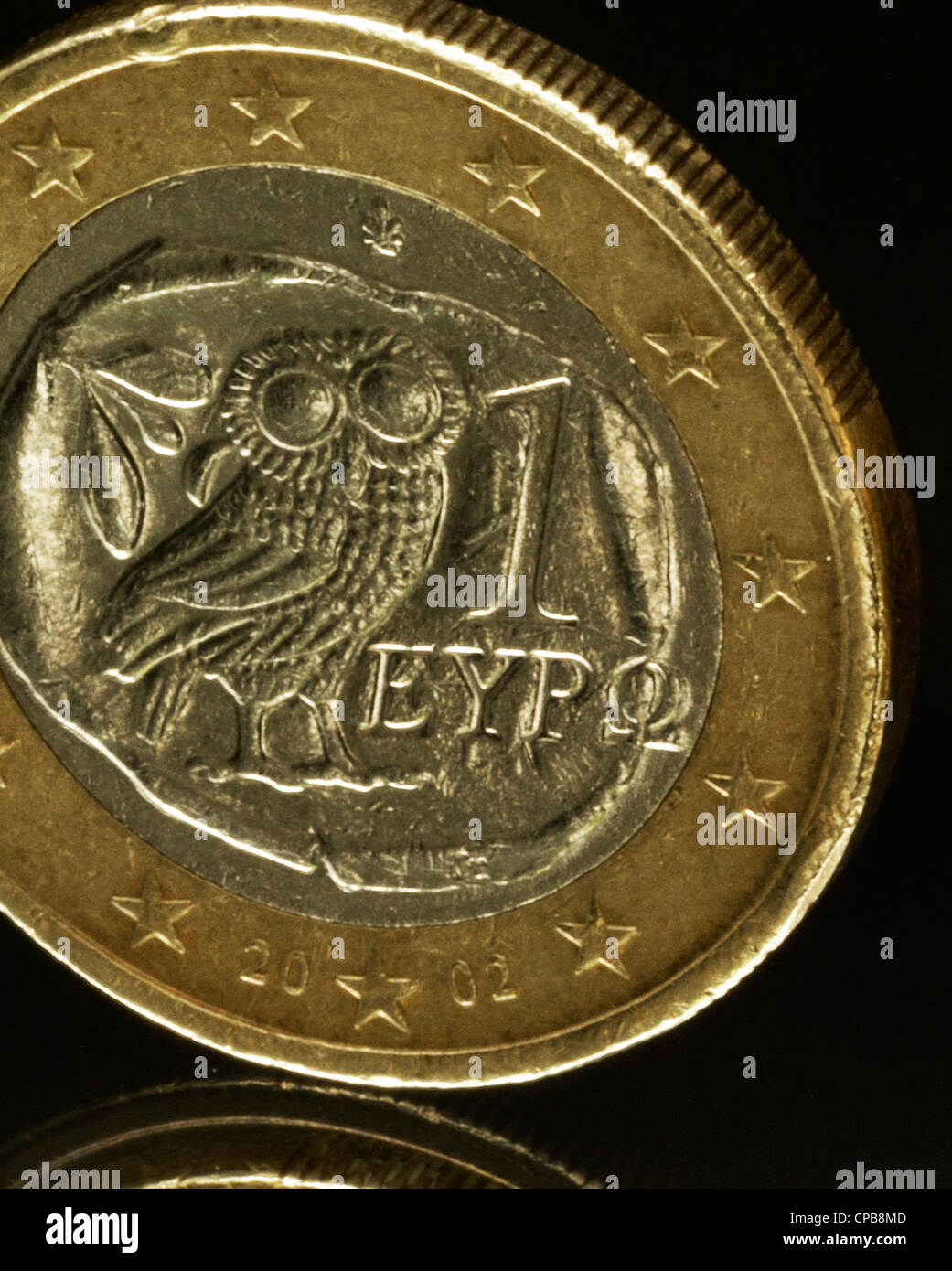 currency devaluation Greek Euro Griechenland Euro from Greek griechischer Euro Euroabwertung Bank Stock Photo