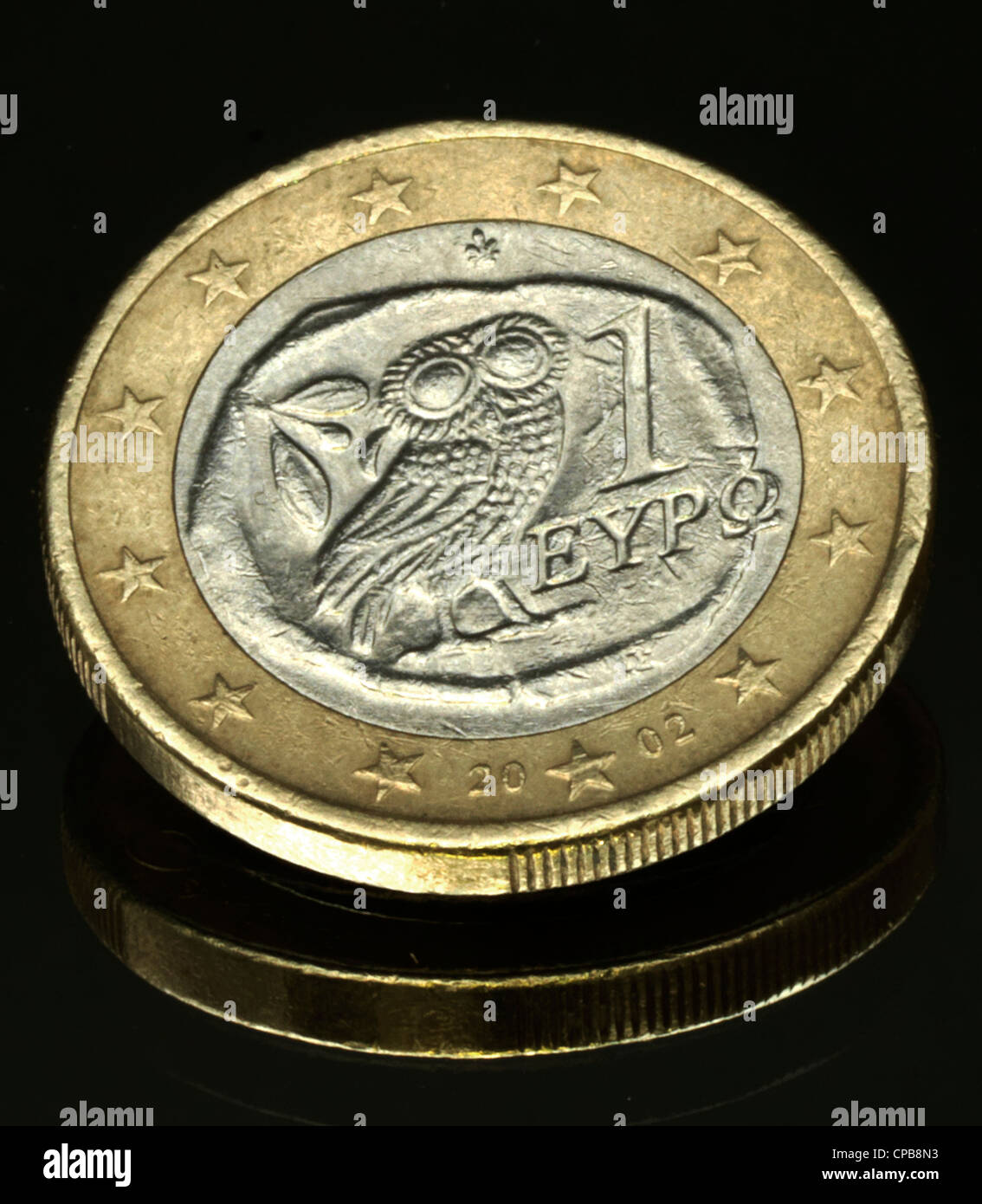 Euro from Greek griechischer Euro Euroabwertung currency devaluation depreciation inflation Stock Photo