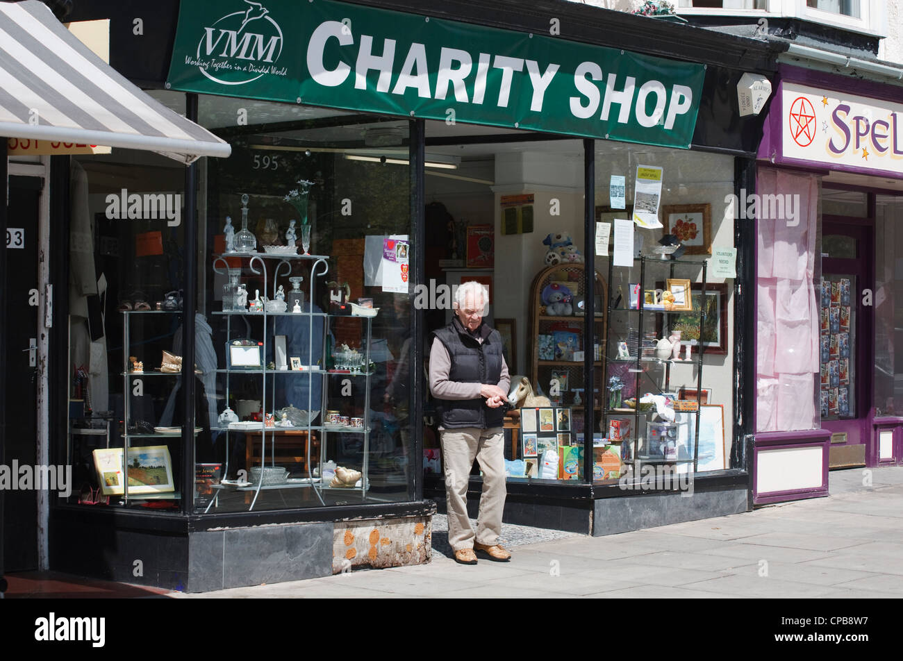 Charity shops on high street prime retail space Lord street Southport