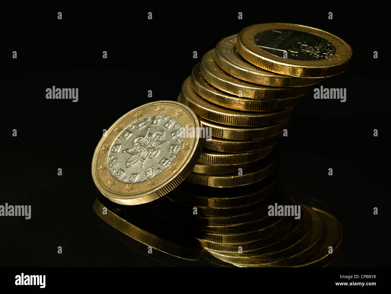 currency devaluation Portuguese Euro Euroabwertung currency devaluation Portugal Stock Photo