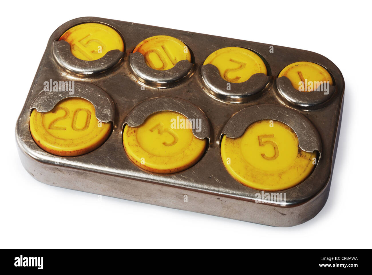 old coin receptacle on the white background Stock Photo Alamy