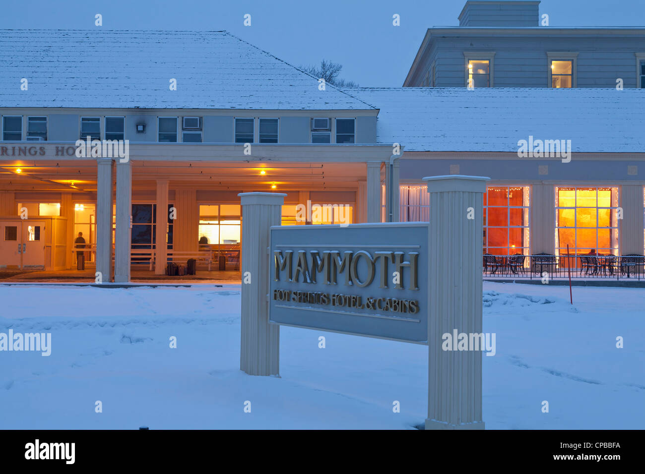 Mammoth Hot Springs Hotel, Winter, Yellowstone NP, WY Stock Photo Alamy
