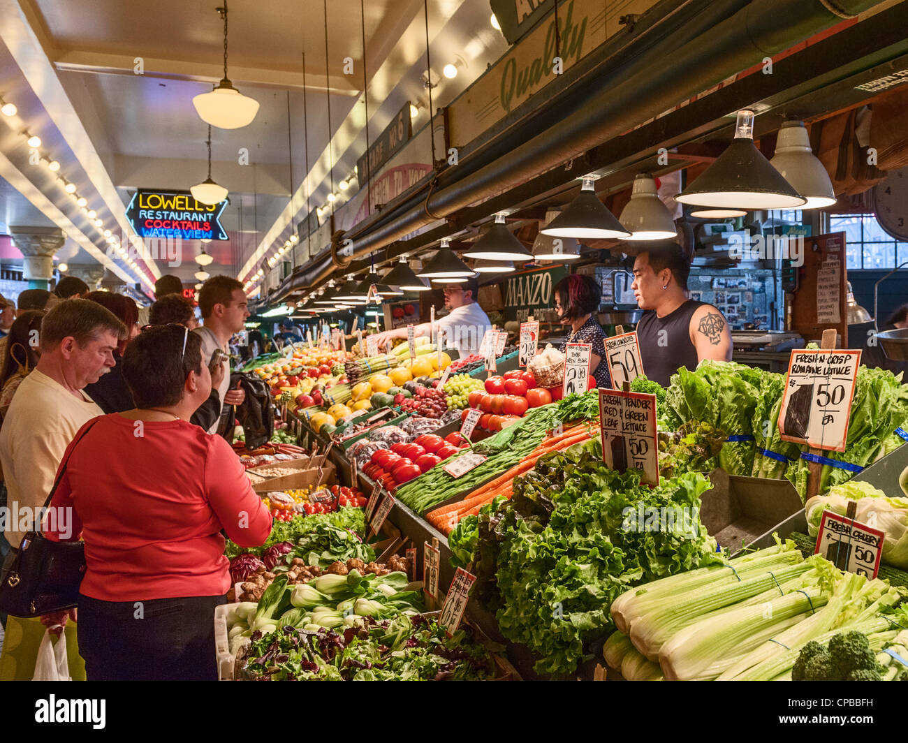 Pike Place public farmers Market Seattle Stock Photo Alamy