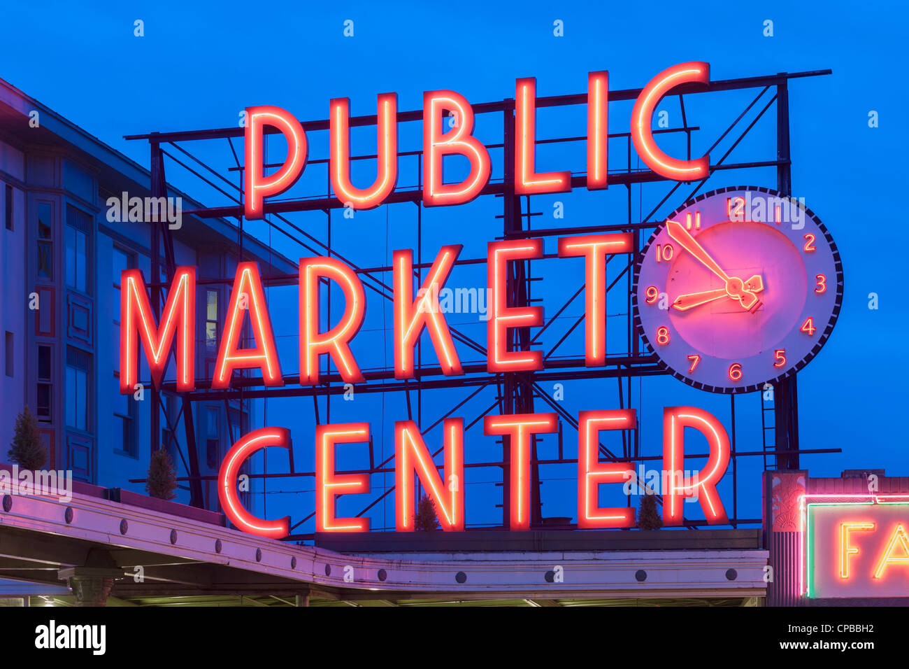 Pike place market sign hi-res stock photography and images - Alamy