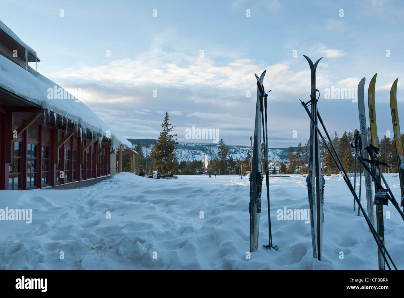 Snow Lodge, Upper Geyser Basin, Winter, Yellowstone NP, WY Stock Photo