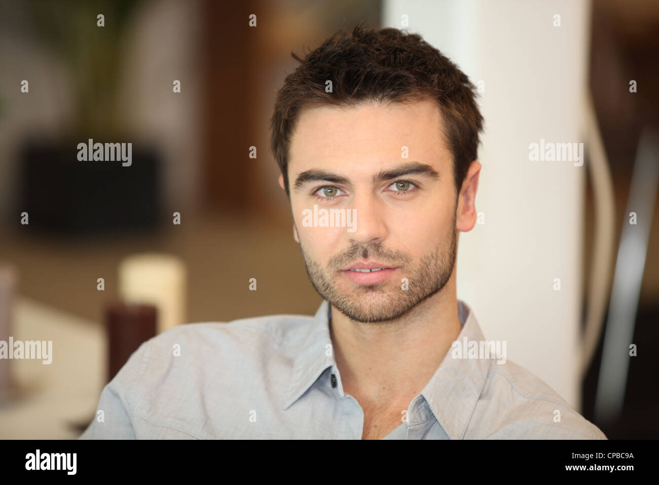 Tired-looking man Stock Photo