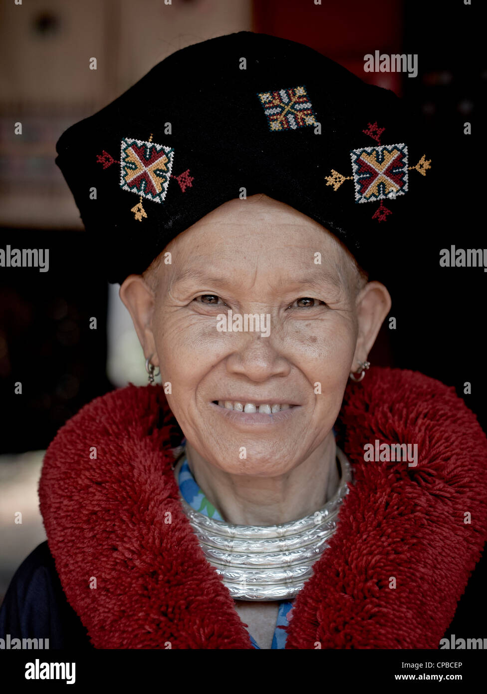 Yao (Lu Mien) woman of Thailand's Northern hilltribes. Chiang Rai. Rural Thailand people S.E. Asia. Hill tribes Stock Photo