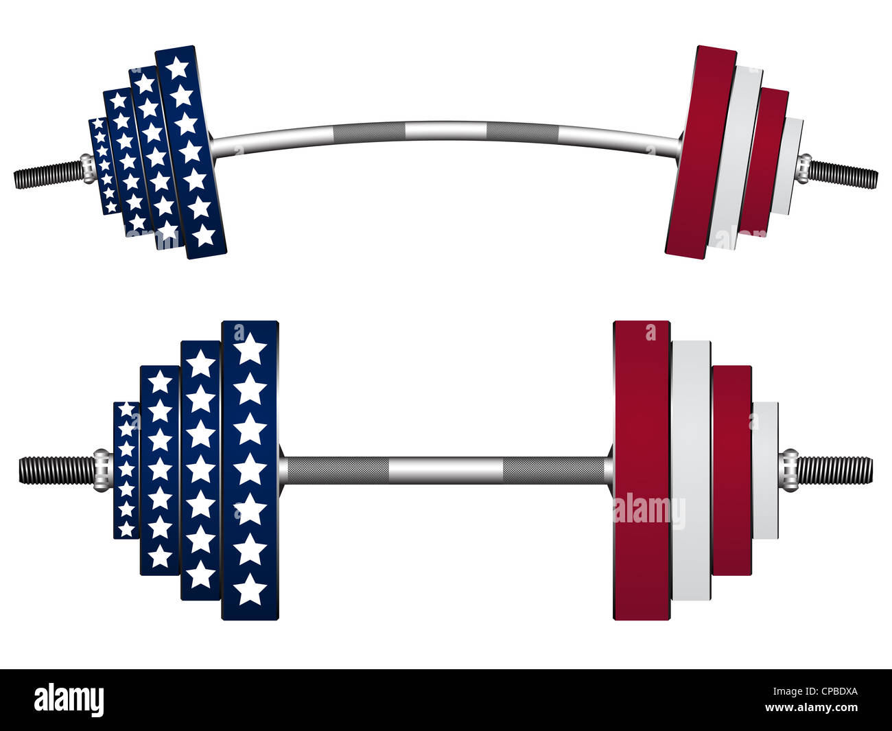 us flag weights against white background, abstract vector art