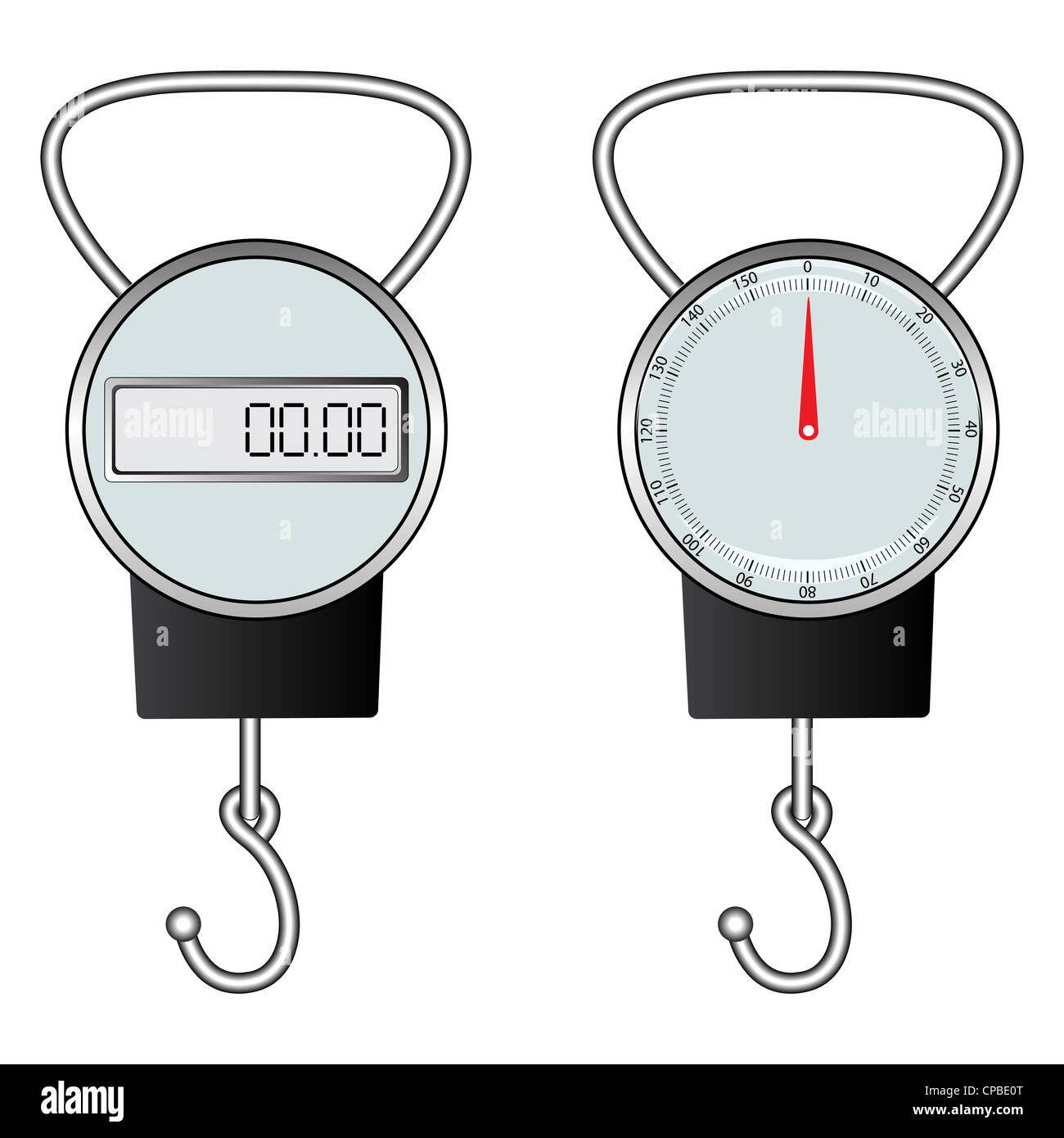 Portable hook scale with a digital display isolated on white. Mini  electronic hand scales for fishing, weighing luggage. Weight measuring tool  Stock Photo - Alamy