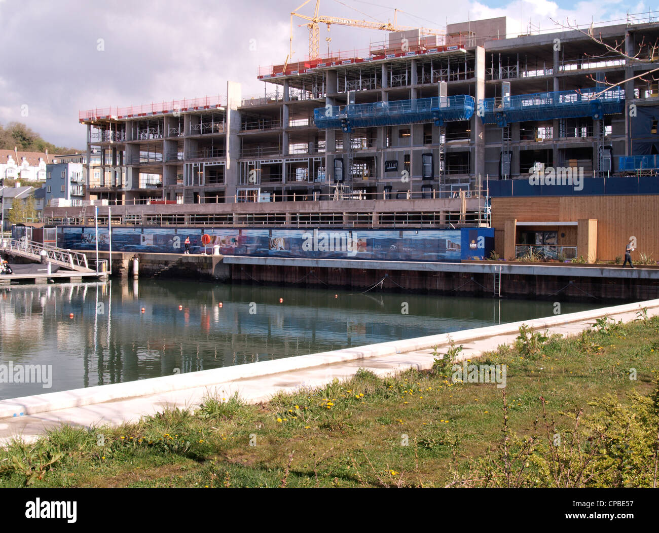 Apartments being built at Portishead Marina, Somerset, UK Stock Photo