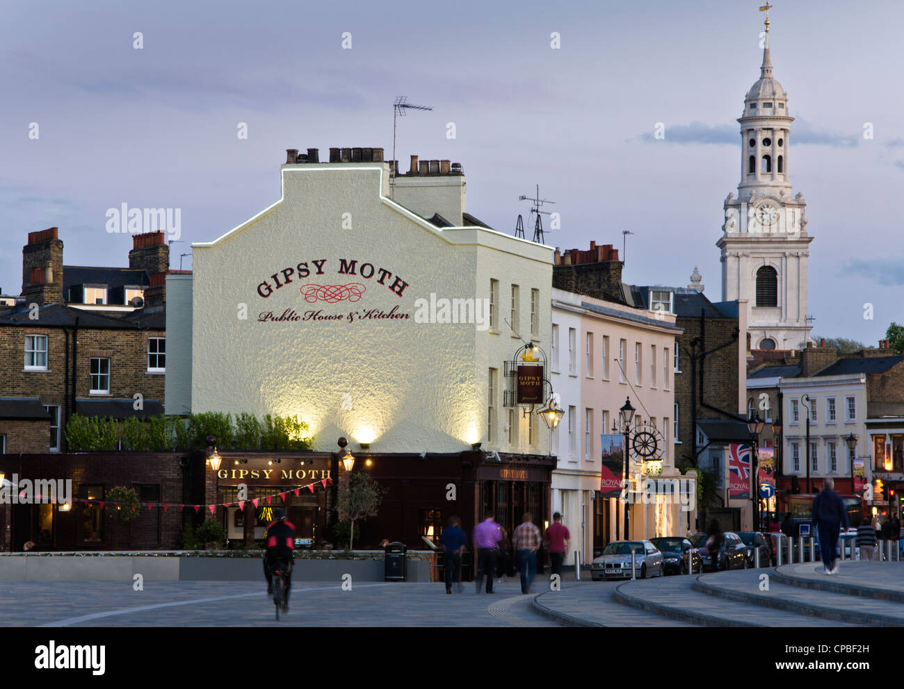 Pub and Restaurants  -  view Greenwich, London 2012 Stock Photo