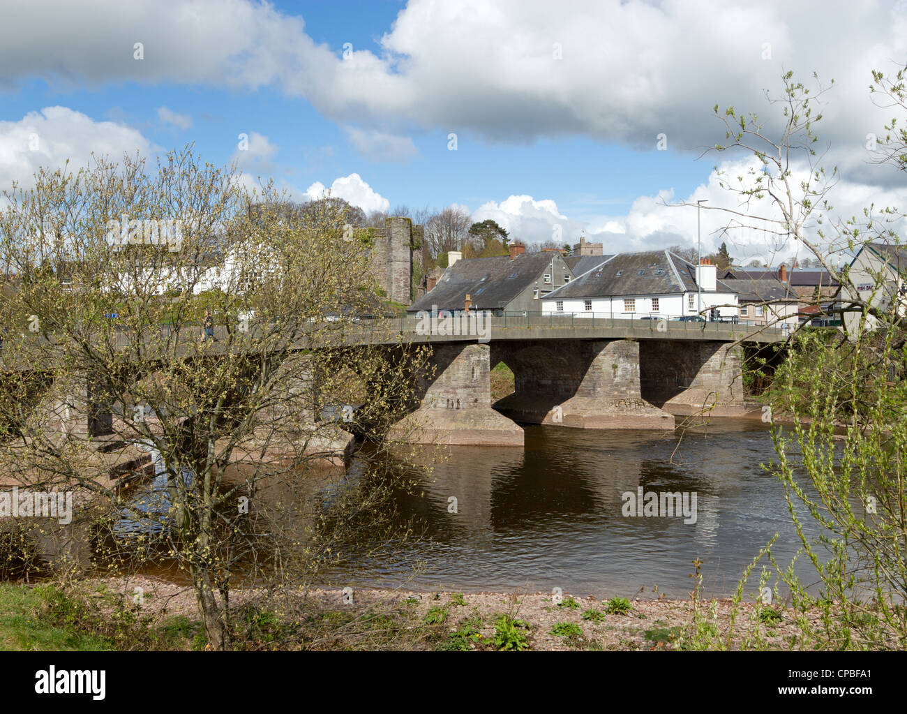 Brecon Bridge over the river Usk.  Wales UK. Stock Photo