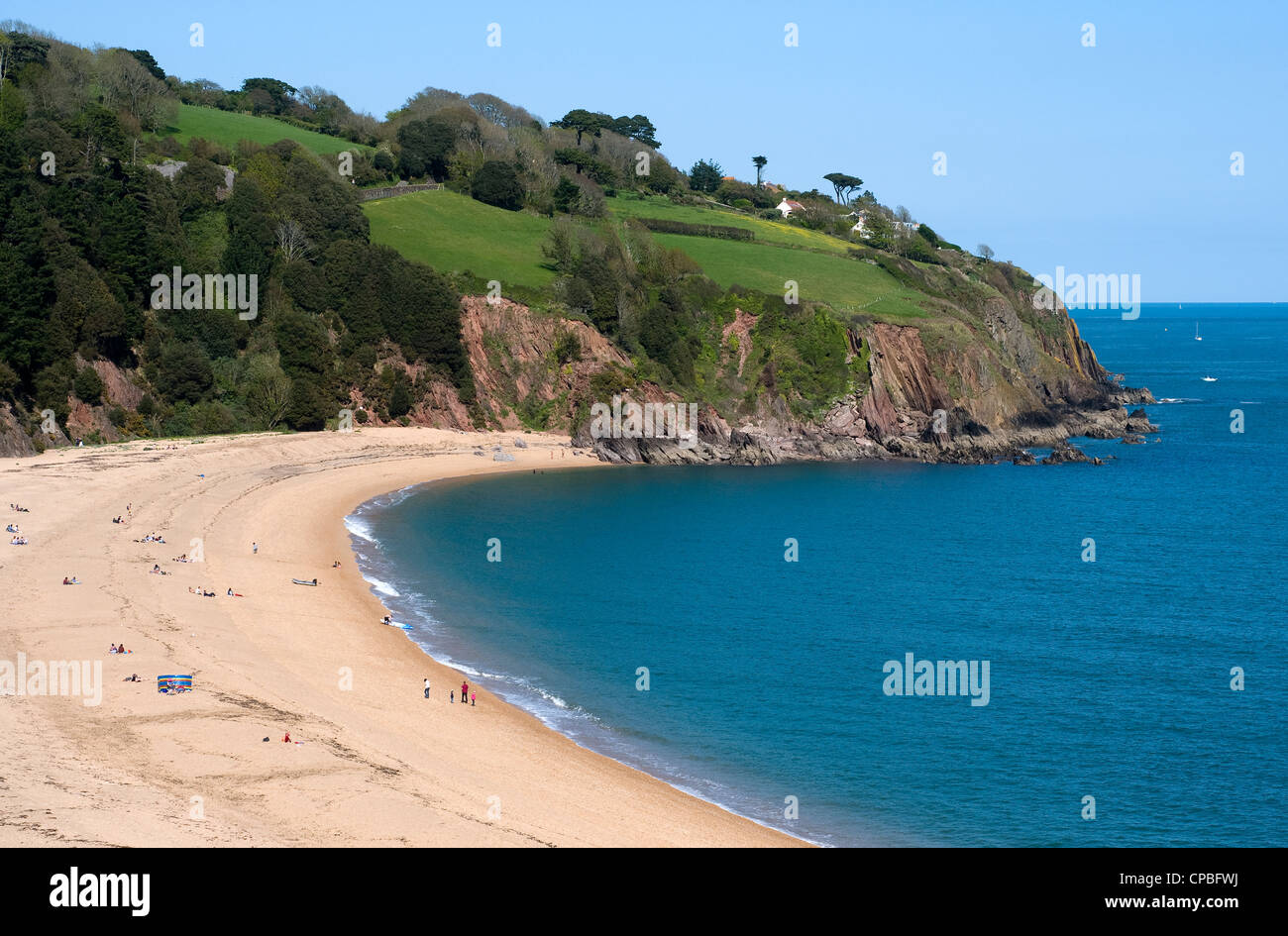 blackpool sands,Devon,Blackpool sands,South Hams,Devon,sands, Bay,South Hams,Devon, Battle of Blackpool Sands Stock Photo