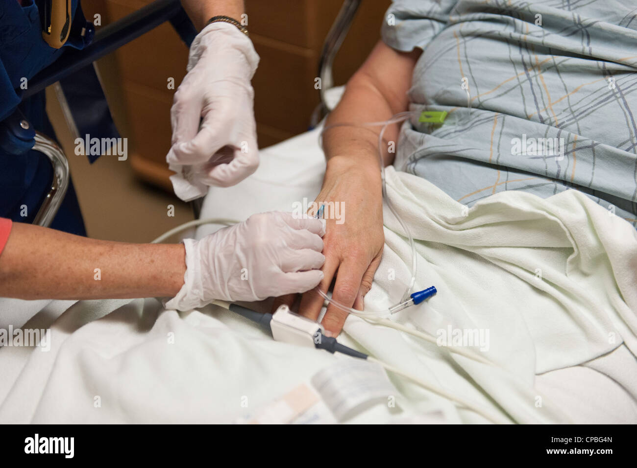 Intravenous needle in the hand of a surgical patient Stock Photo Alamy