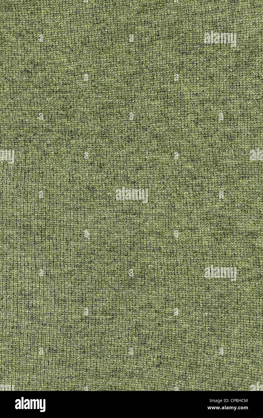 Soft green woolen fabric- macro Stock Photo