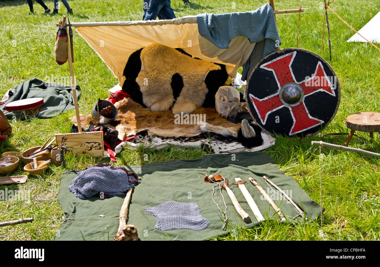 Viking village stotfold country fair Stock Photo