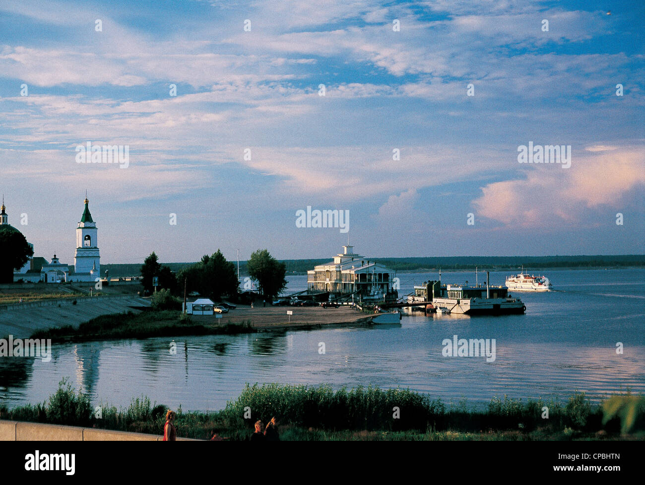 Volga River near Cheboksary Cuvashia Russian federation Stock Photo