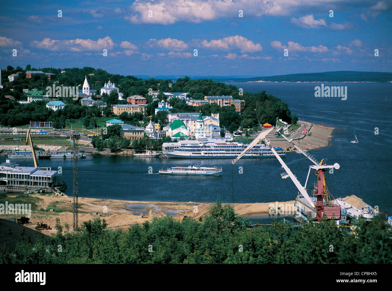 Scenic view of Chubuksar along Volga River Russian Federation Stock Photo
