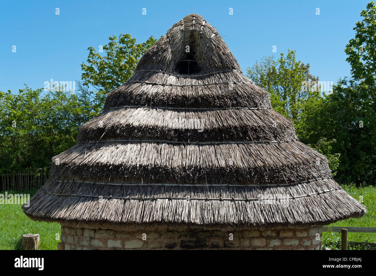 Buildings in Cosmeston Lakes Country Park Medieval Village Stock Photo