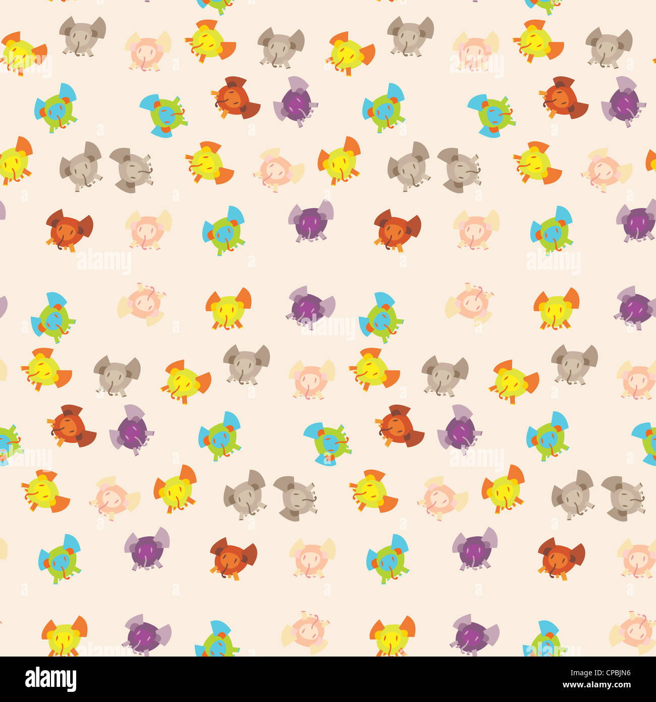 Cute elephants in seamless background pattern Stock Photo - Alamy