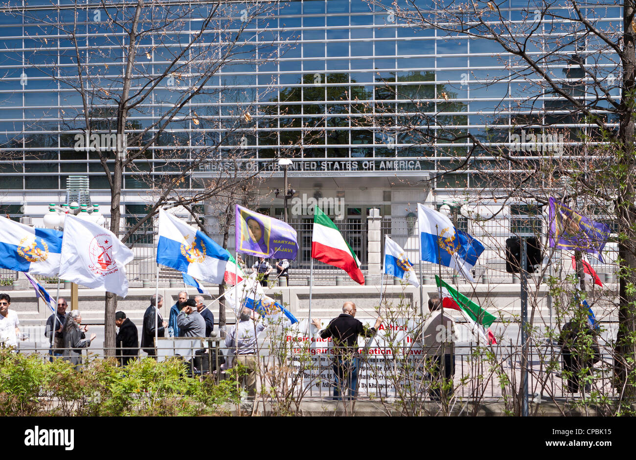 Maryam Rajavi, iranian rally in front of United States Embassy in Ottawa, Canada Stock Photo