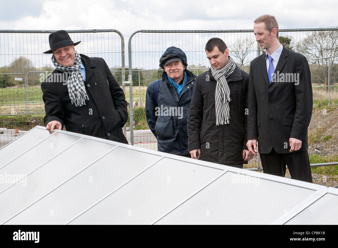 People Looking At Large Solar Panels Ireland Stock Photo Alamy