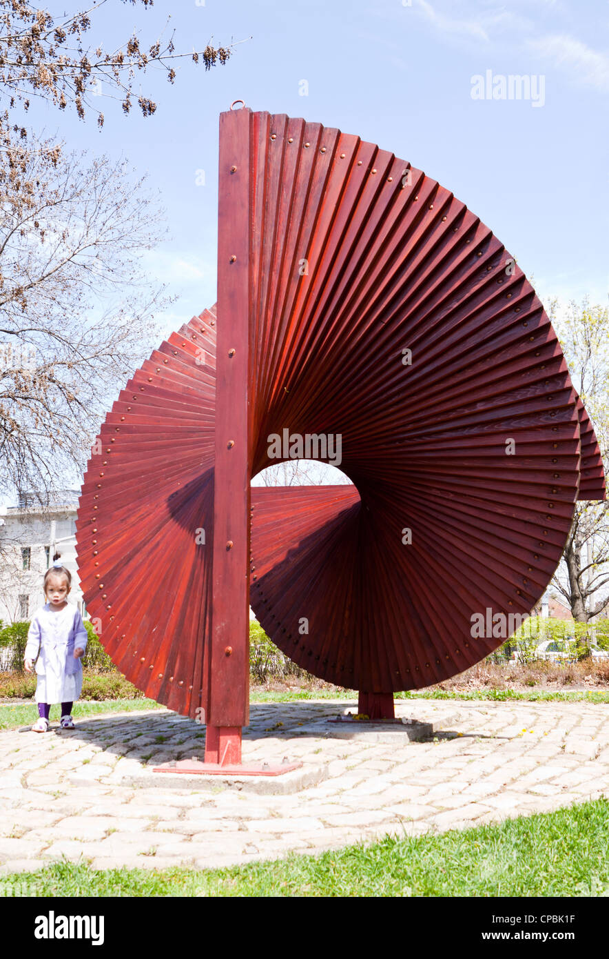 Twist 1.5, Major's Hill Park, Ottawa, Canada, by artists Alex Wyse and Ken Guild, and described by them as 'wooden, spiral' Stock Photo